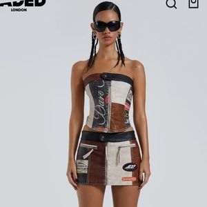 Jaded London Daytona Vegan Leather Mini Skirt